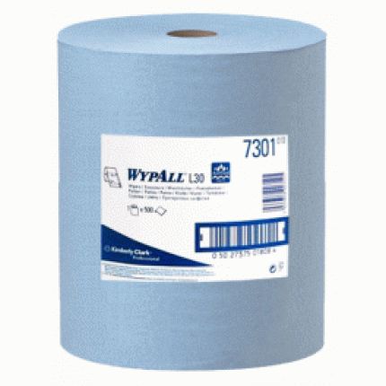 Салфетки голубые нетканые рулонные 500 отрывов 30х38см WIPEX -70