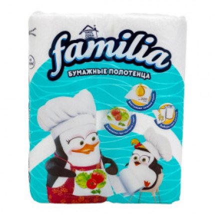 Полотенца в рулоне Familia 2-сл12,5м уп/2рул