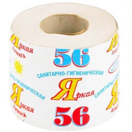 Туалетная бумага 56 Яркая с втулкой 1/40