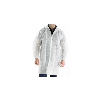 LAB+ Халат процедурный белый, рукава на резинке XL LAB111