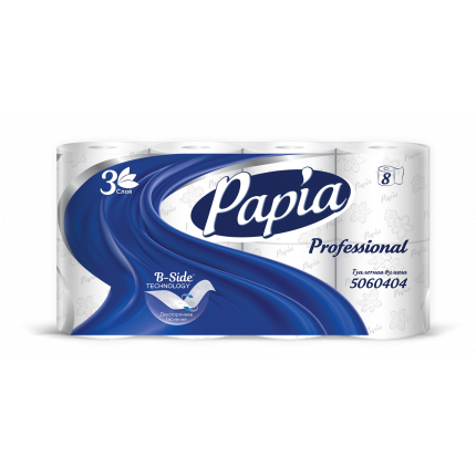 Туалетная бумага PAPIA PROF 3-сл 16,8м 160л 1/8 кор/7уп