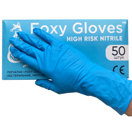 Перчатки нитриловые High Risk FOXY-GLOVES М 1уп/25пар