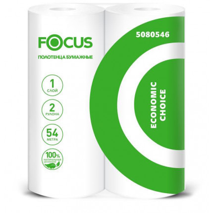 Полотенца бумажные FOCUS ECO 1сл уп/2рул 1/14