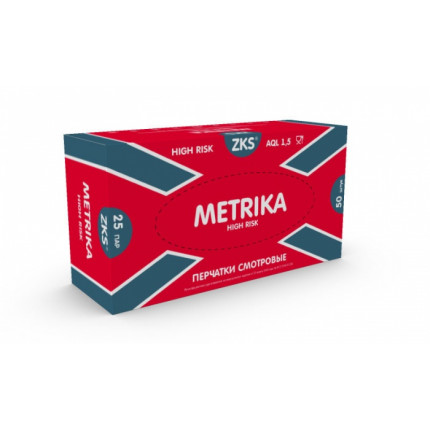 Перчатки латексные High risk "Metrika" 16гр L 1уп/25пар