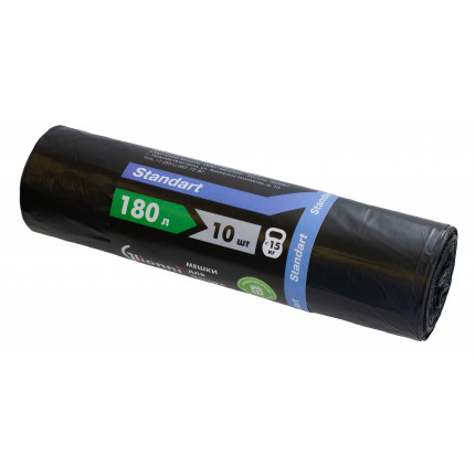 Мешок 180л черный Standart GLIONNI 1рул/10шт 1кор/25рул