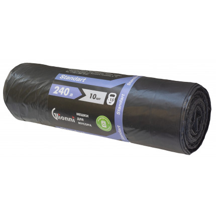 Мешок 240л черный  Standart GLIONNI 1рул/10шт 1кор/25рул