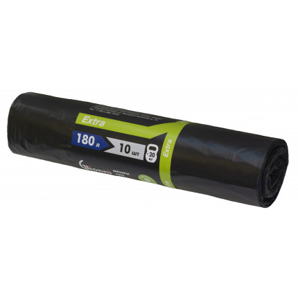 Мешок 180л чер EXSTRA GLIONNI 1рул/10шт 1кор/25рул