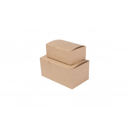 Упаковка O2 FAST FOOD BOX L Pure Kraft 150x91x70 (500 штук в коробе)