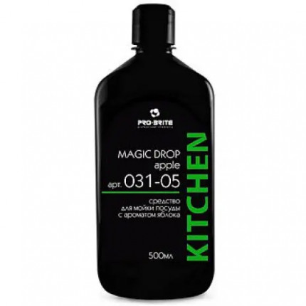 MAGIC DROP Apple концентрат умеренной пенности с ароматом яблока для мойки посуды, 0,5 л