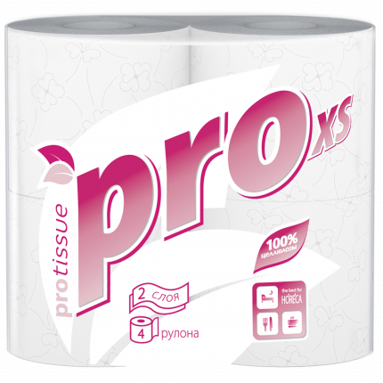 Туалетная бумага PRO XS 2 слоя 18 метров 1уп/4рул 24 упаковки в коробке