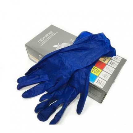 Latex High Risk перчатки латексные повышенной прочности; синий; L; 25/250