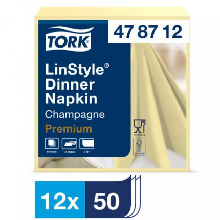 Салфетки Tork LinStyle 1-сл 39х39см 50шт шампань