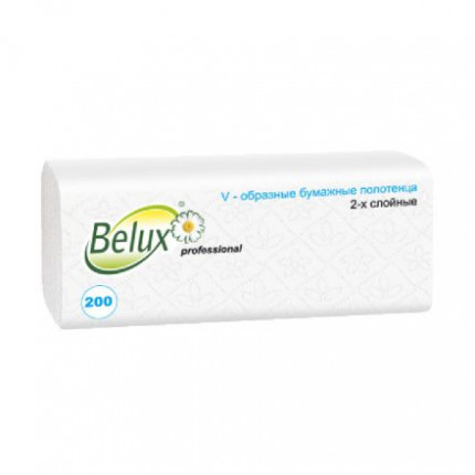 Полотенца в пачке BELUX V-сл 2-сл 200 л 22х24 см белый 1/18