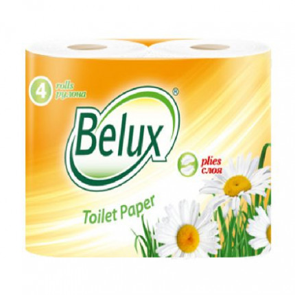 Туалетная бумага в рулонах Belux 2-сл, 20м, 170л, 4рул, цвет белый