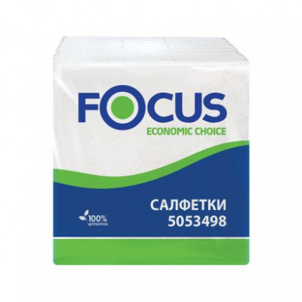 Hayat Focus Economic Салфетки бумажные столовые, 1 слой, 24х24, 100 штук