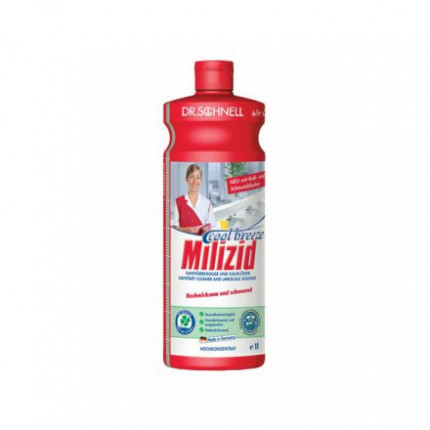 Milizid Cool Breeze (Милицид Кул Бриз) - Кислотное средство для очистки санитарных зон с ароматом морской свежести 1л