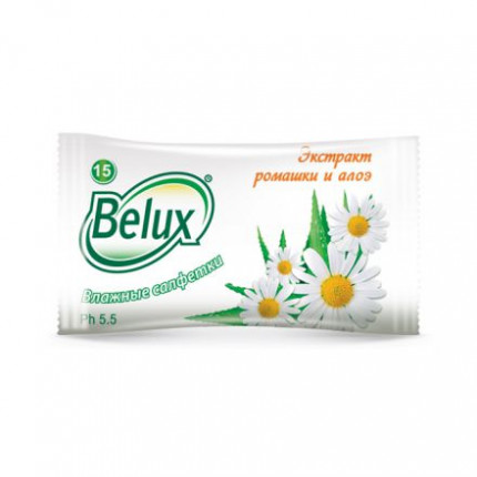 Влажные салфетки Belux Ромашка и Алоэ 15 шт