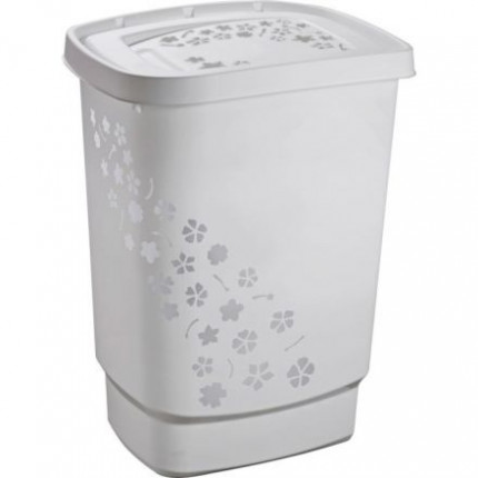 Корзина для белья Rotho 55 л Flowers св-серый