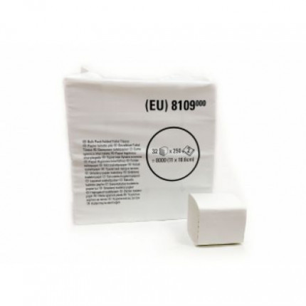 Туалетная бумага листовая Kimberly-Clark Unbranded 2-сл, 250л, 18,6х11 см,  белая, 1/32